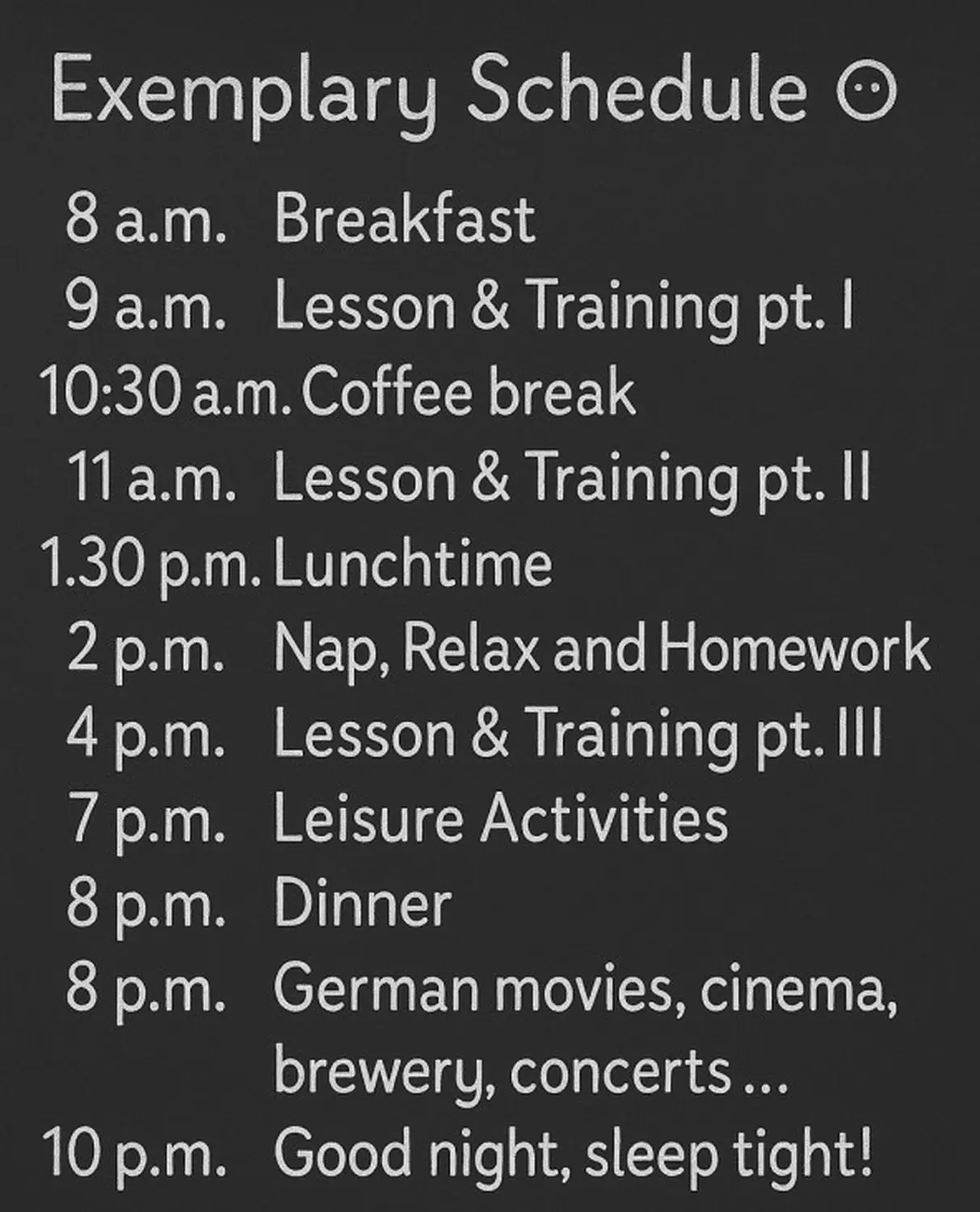 SprachHaus Bamberg - schedule